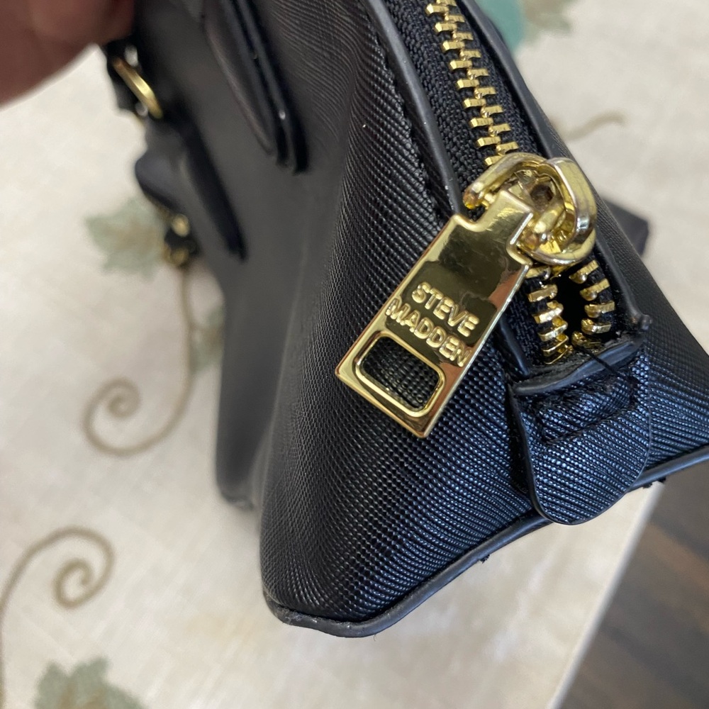 Steve Madden Mini Dome Satchel Bag – Black with Gold Hardware - Picture 6 of 10